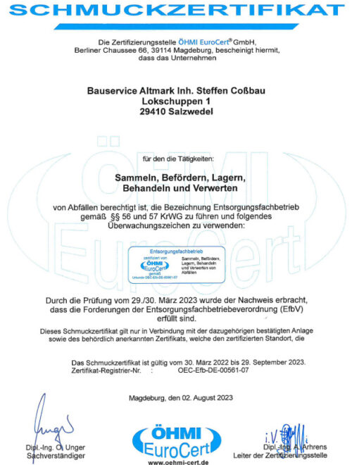 OeHMI Zertifikat EfBV Schmuckzertifikat 03.2023
